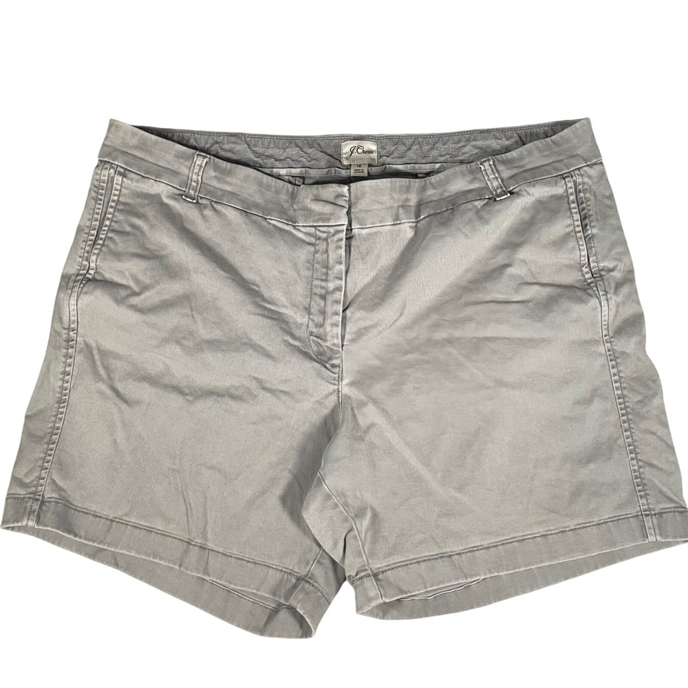 J.Crew Womens Gray Chino Shorts Size 18 Re-Imagined Stretch Cotton Twill 5 inch - Picture 1 of 11